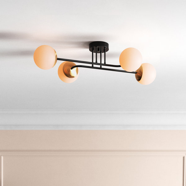 Willa Arlo Interiors 4Light Round Modern Semi Flush Mount Light